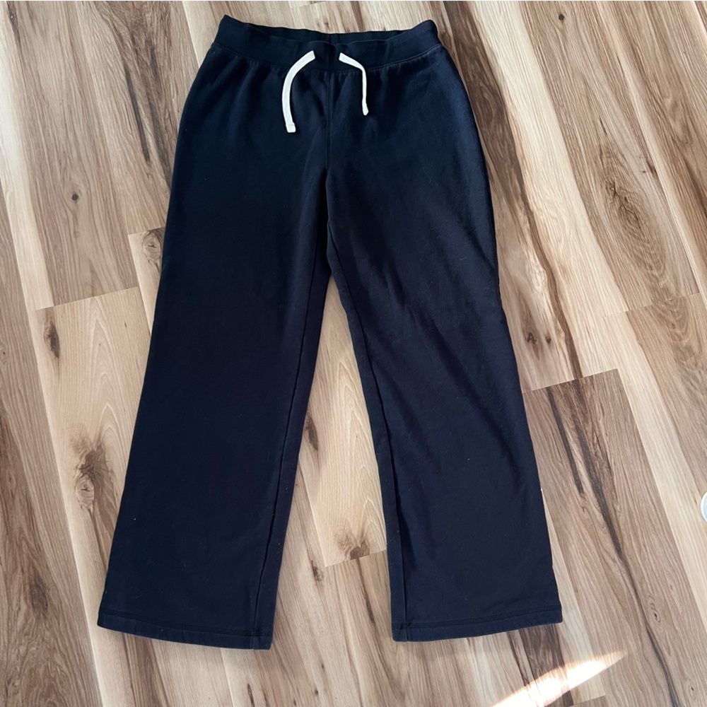 Lands’ End Women’s Black Wide Leg Sweatpants
